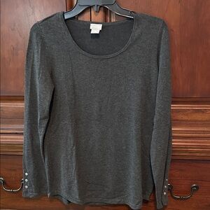 Chicos Dark Gray Long Sleeve Rayon sweater 
Size small(Chico 0)